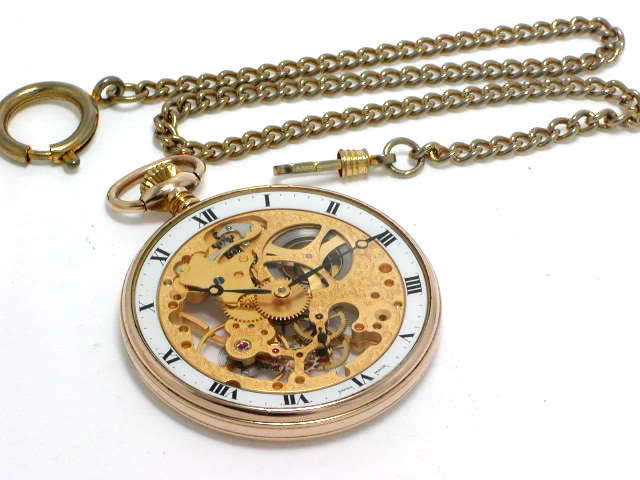 アエロ スケルトン 懐中時計 GP 56738 J501 手巻 USED