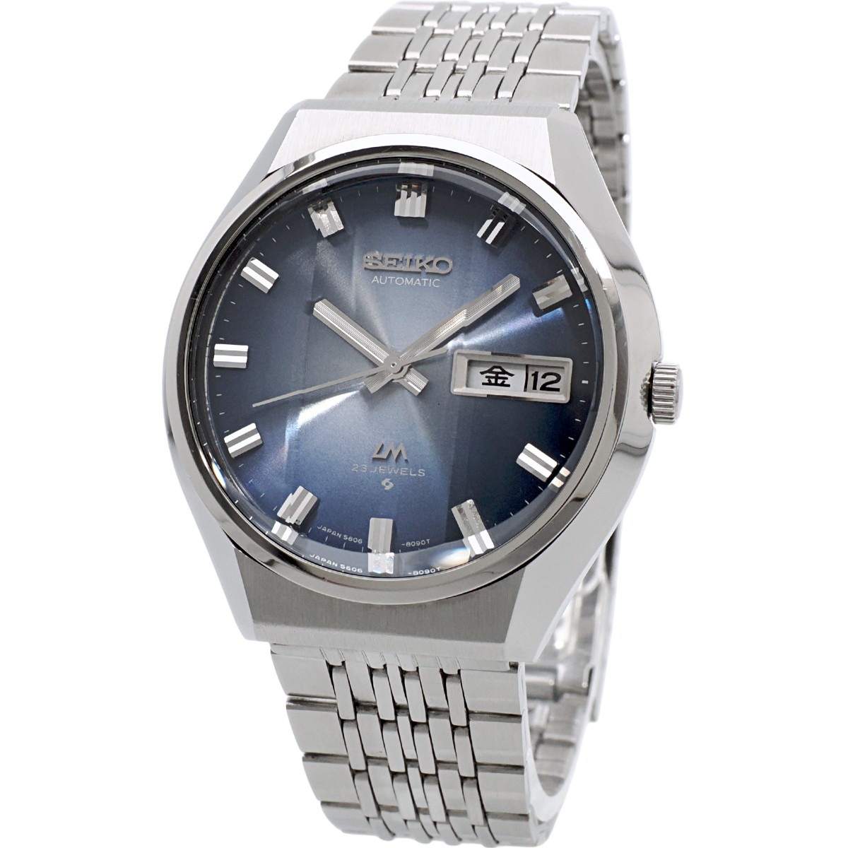 セイコー ロードマチック 5606-8061 カットガラス スクリューバック 純正ブレスレット 自動巻 OH済 昭和49年/1974年製