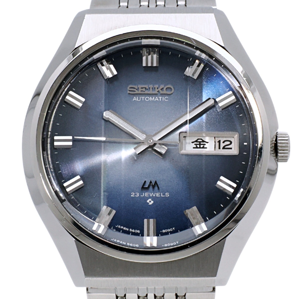 セイコー ロードマチック 5606-8061 カットガラス スクリューバック 純正ブレスレット 自動巻 OH済 昭和49年/1974年製