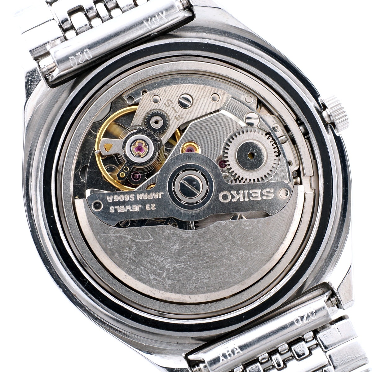 セイコー ロードマチック 5606-8061 カットガラス スクリューバック 純正ブレスレット 自動巻 OH済 昭和49年/1974年製