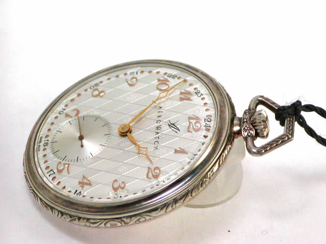 アエロ シルバー925 純銀懐中時計 手巻 50623A905 USED