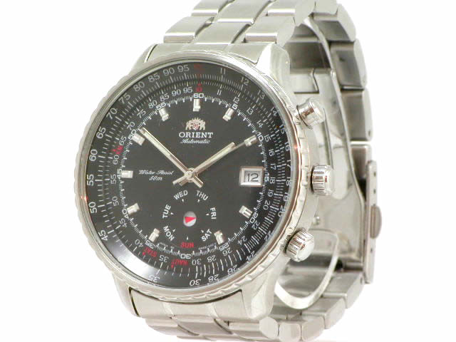 オリエント キングマスター 自動巻き 計算尺インナーベゼル ブラック CEM5Z008BS USED