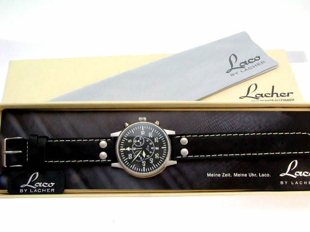 ラコ クオーツ クロノグラフ デイト 42mm 860886 新品 Laco