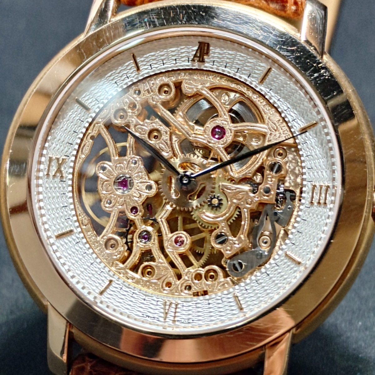 【商談中】オーデマピゲ ジュールオーデマ スケルトン 18金ピンクゴールド 15058OR.OO.A067CR.01 純正金尾錠 手巻き メーカーコンプリートサービス済 2005年製 USED