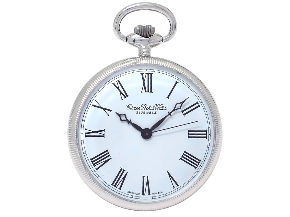 シチズン 懐中時計 コインエッジベゼル 4-022556-K WGP Cal.0200 21石 手巻