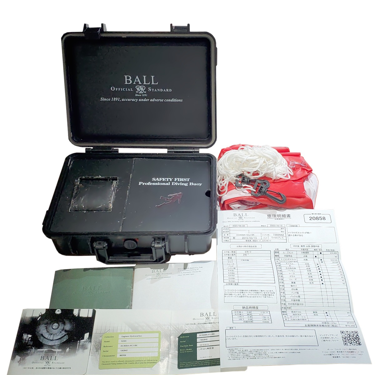 ボールウォッチ エンジニア ハイドロカーボン クロノグラフ DC3026A-SCJ-BK チタン 自動巻 2023年メーカーOH済 USED