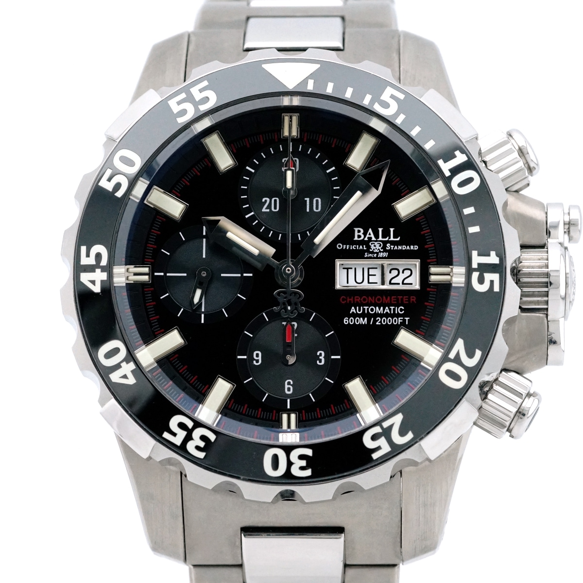 ボールウォッチ エンジニア ハイドロカーボン クロノグラフ DC3026A-SCJ-BK チタン 自動巻 2023年メーカーOH済 USED