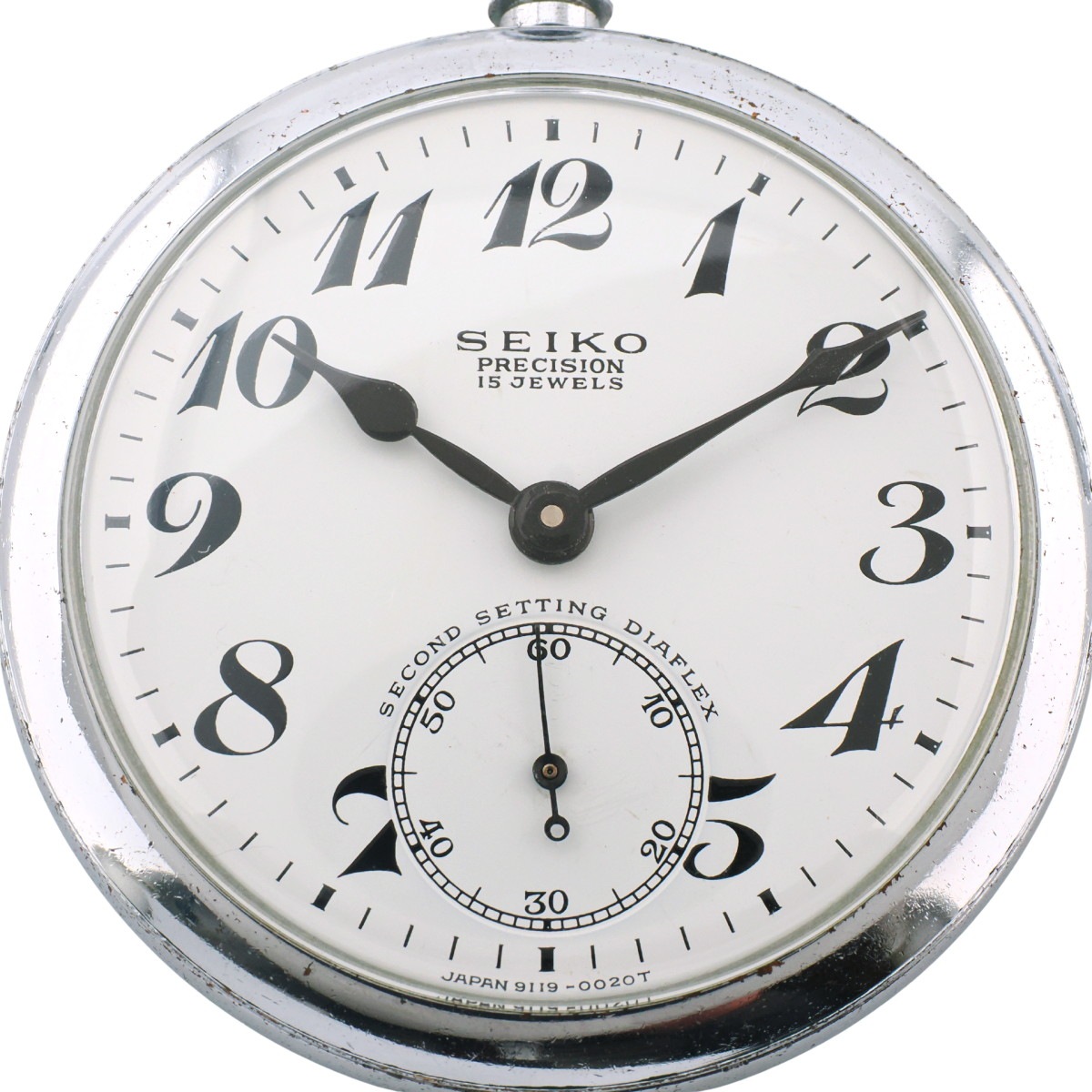セイコー プレシジョン 懐中時計 91-0020 黒針 セコンドセッティング 15石 手巻 OH済 1969年製（昭和44年）