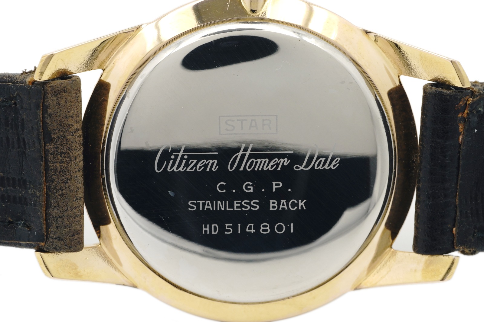 シチズン ホーマーデイト HD514801 金メッキ 17石 手巻 OH済 昭和48年