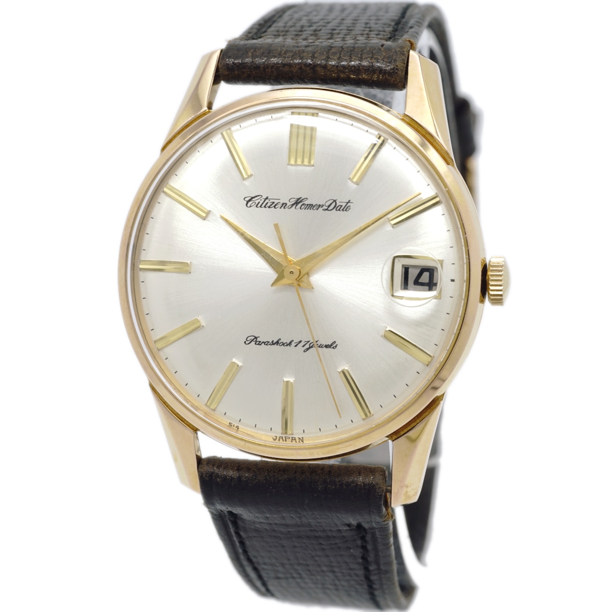 シチズン ホーマーデイト HD514801 金メッキ 17石 手巻 OH済 昭和48年