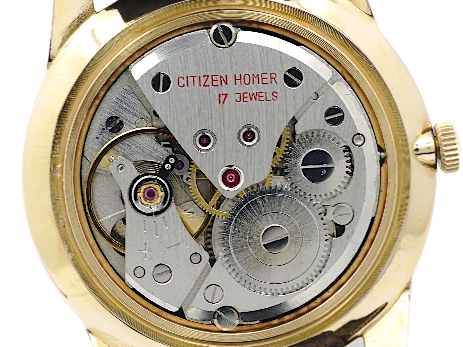 シチズン ホーマーデイト HD514801 金メッキ 17石 手巻 OH済 昭和48年