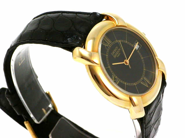 エメリックメールソン GP ラウンド 黒文字盤 クオーツ USED