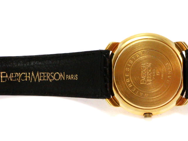 エメリックメールソン GP ラウンド 黒文字盤 クオーツ USED