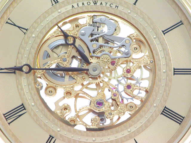 アエロ 懐中時計 手巻 両面スケルトン GP 36703 J503　新品