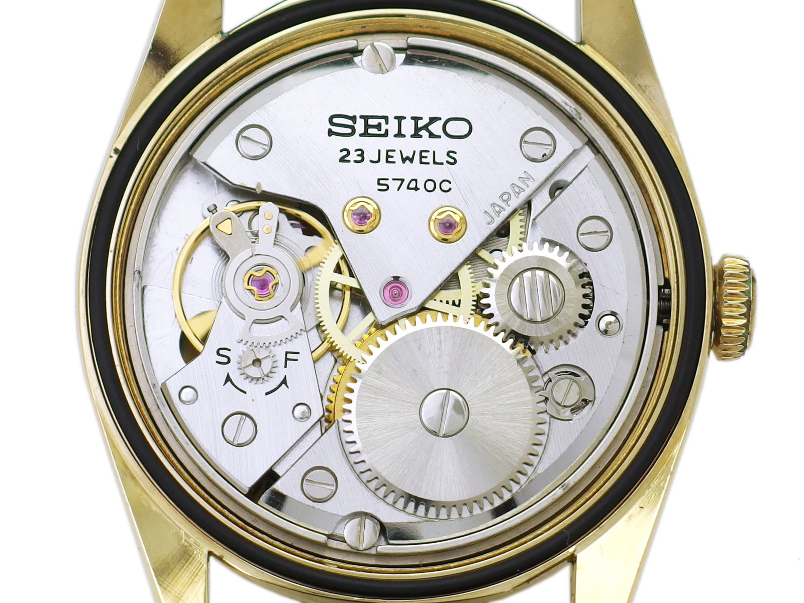 稼働（裏スケ）SEIKO ロードマーベル36000 セイコー ロードマーベル 36000 5740-8000 金メッキ 絹目文字盤