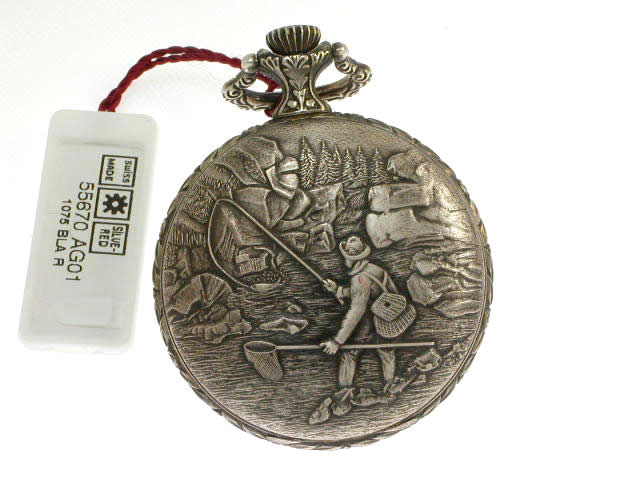 アエロ 銀無垢 懐中時計 いぶし銀 手巻き 蓋つき 