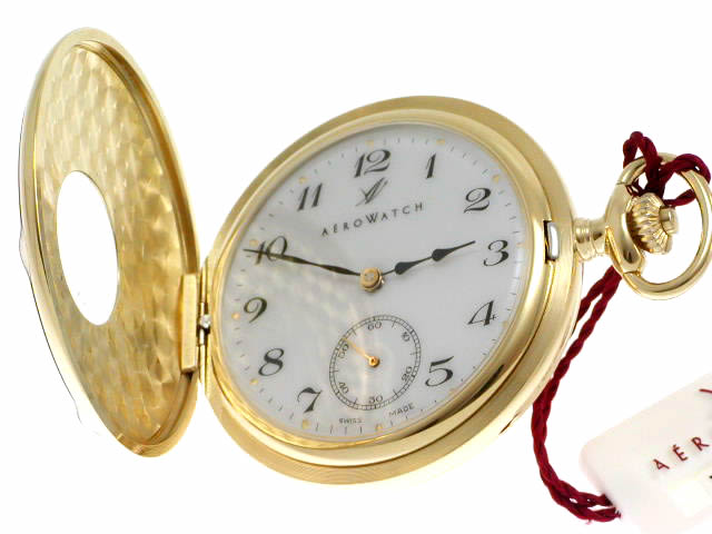 アエロ 懐中時計手巻き GP ハーフハンタータイプ 55700 J502　新品