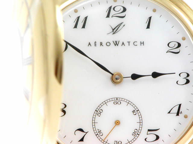 アエロ 懐中時計手巻き GP ハーフハンタータイプ 55700 J502　新品