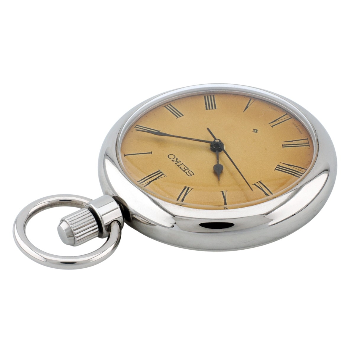 セイコー 懐中時計 5740-0080 ステンレス SEIKO革カバー付 10振動