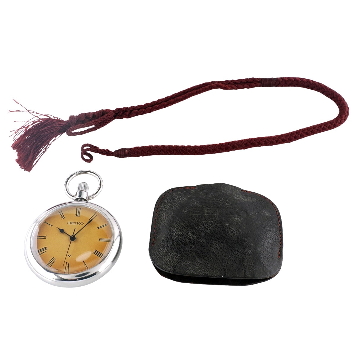 セイコー 懐中時計 5740-0080 ステンレス SEIKO革カバー付 10振動 ロードマーベルCal.5740C 手巻 OH済 1968年製（昭和43年）