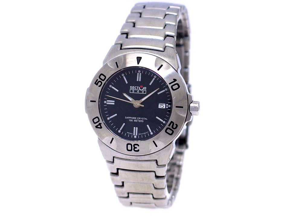 セクター 540シリーズ A3.540.725 レディース ブラック文字盤 クオーツ USED　Secter