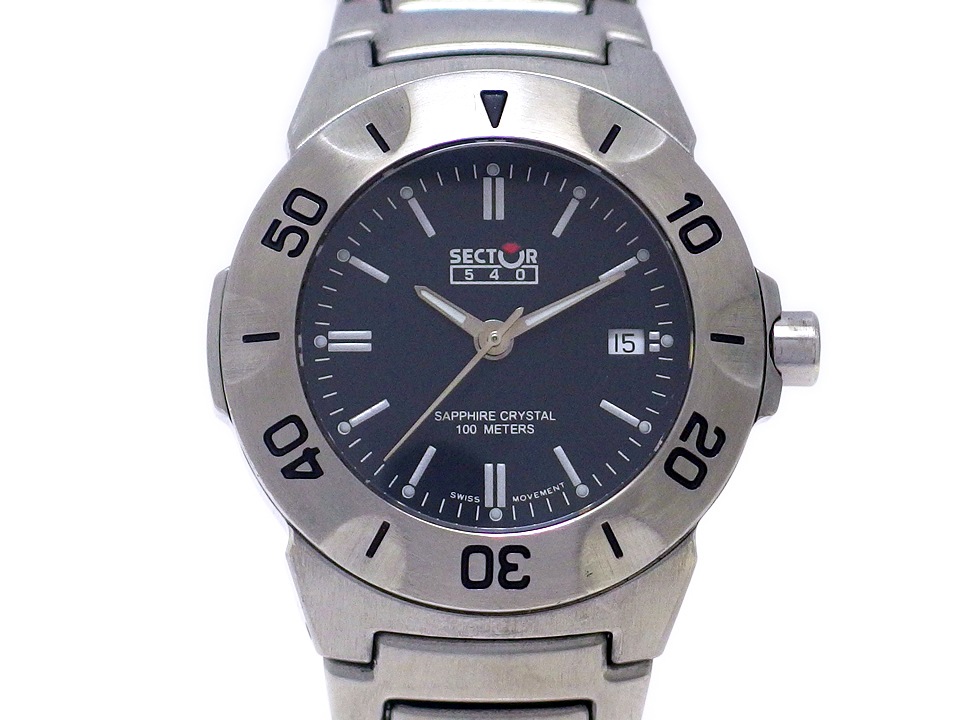 セクター 540シリーズ A3.540.725 レディース ブラック文字盤 クオーツ USED　Secter