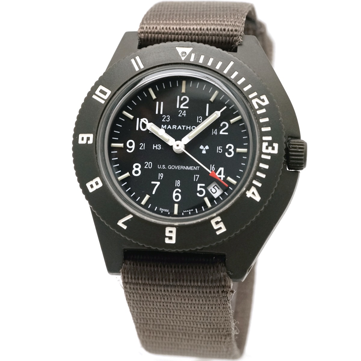 マラソン ナビゲーター デイト 茶色 WW194013SG クオーツ USED MARATHON