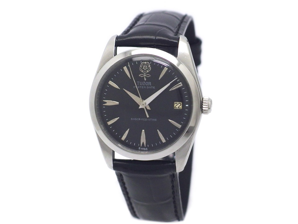 チュードル オイスターデイト Ref.7962 デカバラ 黒文字盤 手巻 OH済 1965年製 Tudor