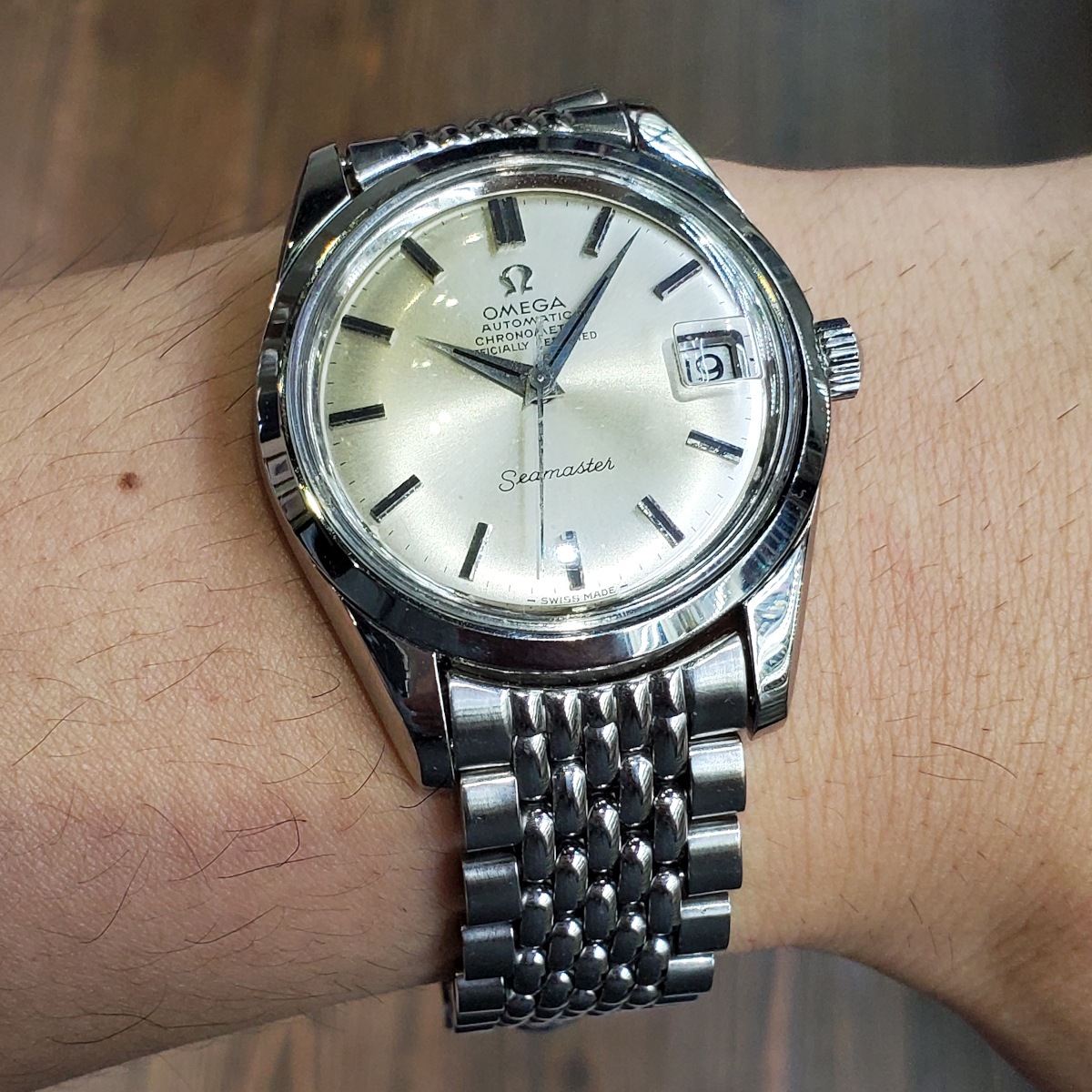 オメガ シーマスター クロノメーター 168.024 純正ブレス Cal.564 自動巻 OH済 1970年製
