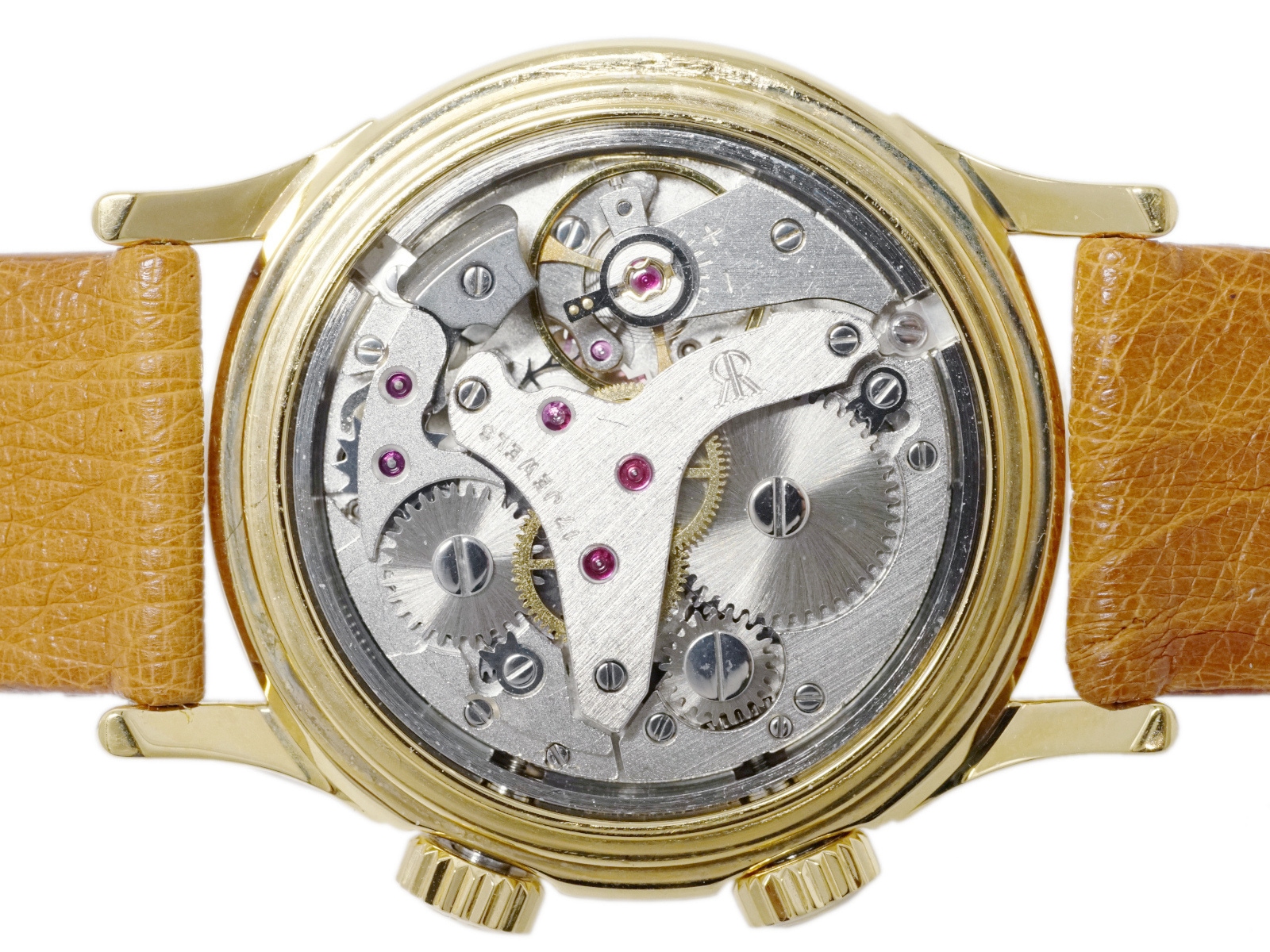 レビュートーメン クリケット 7922001 金メッキ アラーム機能付き Cal.AS1475 17石 手巻 OH済 USED