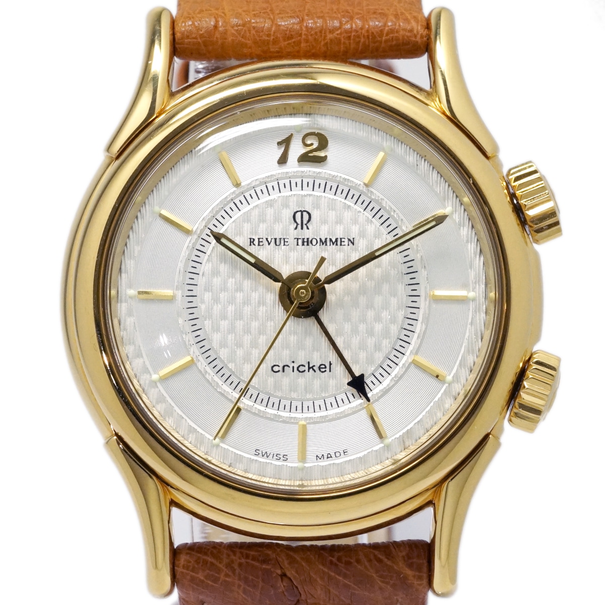 レビュートーメン クリケット 7922001 金メッキ アラーム機能付き Cal.AS1475 17石 手巻 OH済 USED