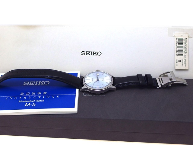 SEIKO セイコーメカニカル sarb065 自動巻き レザーバンド ブルー