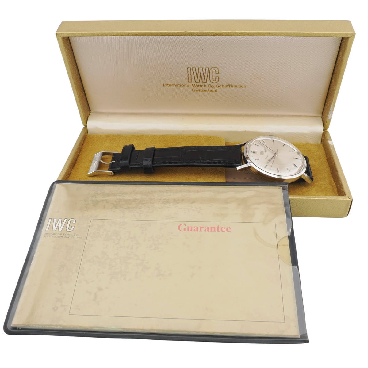 IWC ラウンドケース 純正箱・保証書付き 純正尾錠 Cal.89 手巻き OH済 1977年製