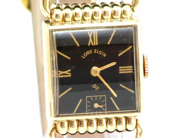 Amazon LORD ELGIN ロードエルジンレクタンギュラー R-001KS 飛騨牛レザー ブラック メンズ腕時計 腕時計 ファッション 通販