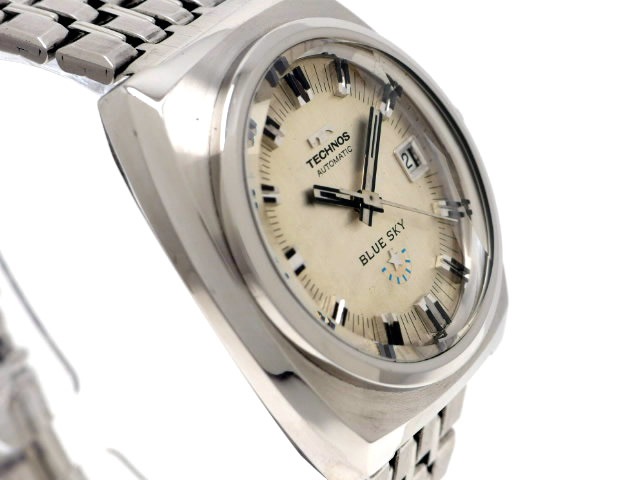 テクノス ブルースカイ カットガラス Cal.2783 自動巻 OH済 1970年代