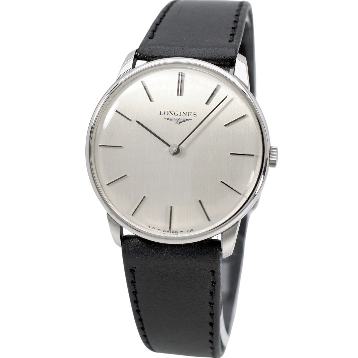 ロンジン Ref.1114 薄型ケース 2針 純正箱付き 純正尾錠 Cal.L847.4 17石 手巻 OH済 1977年製