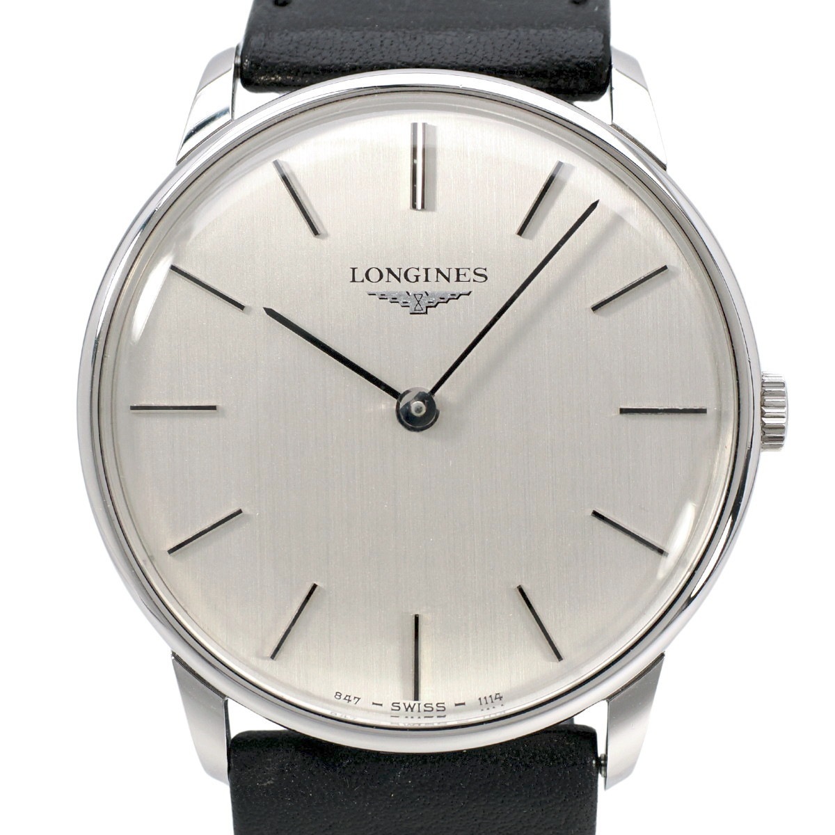 ロンジン Ref.1114 薄型ケース 2針 純正箱付き 純正尾錠 Cal.L847.4 17石 手巻 OH済 1977年製