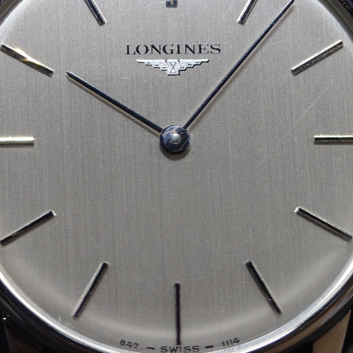 ロンジン Ref.1114 薄型ケース 2針 純正箱付き 純正尾錠 Cal.L847.4 17石 手巻 OH済 1977年製