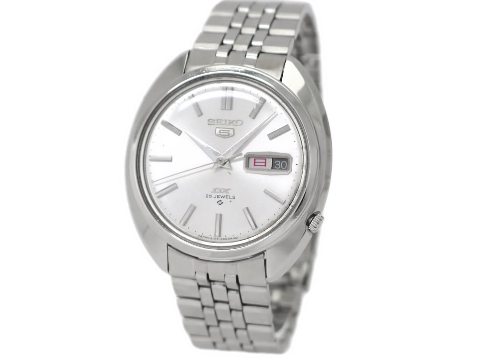 最終価格セイコー5 デラックス／自動巻アンティーク セイコー ファイブデラックス 5DX 6106-8000 25石 自動巻 OH済 昭和42