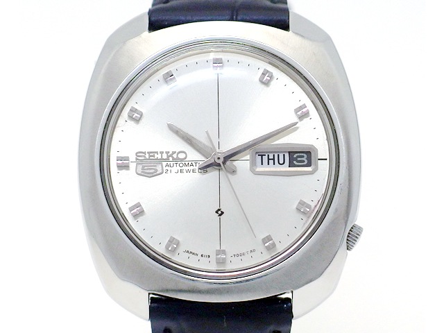 JAPAN SEIKO 61セイコーファイブ アンティーク 自動巻 OH 消磁済 セイコー 61ニューファイブ 6119-7080 自動巻 OH済 昭和44年製