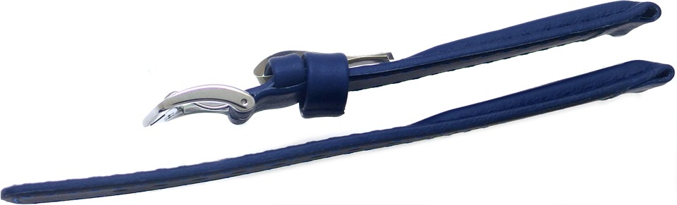 【ヒルシュ】 RUNNER（ランナー）100m耐水 ブルー 表カーフレザー 裏ラバー 時計ベルト