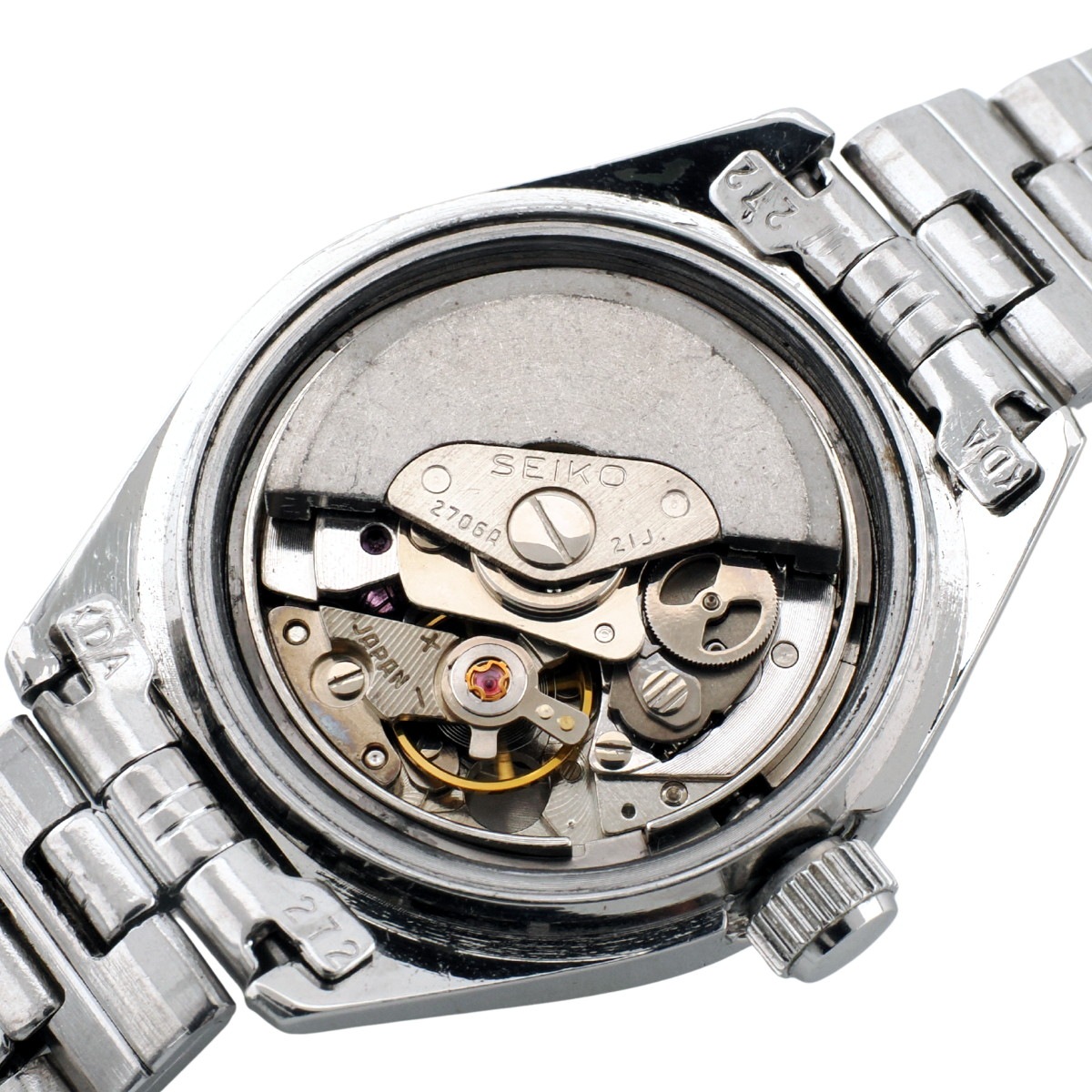 セイコー レディース 2706-0320 9面カットガラス ボルドー文字盤 自動