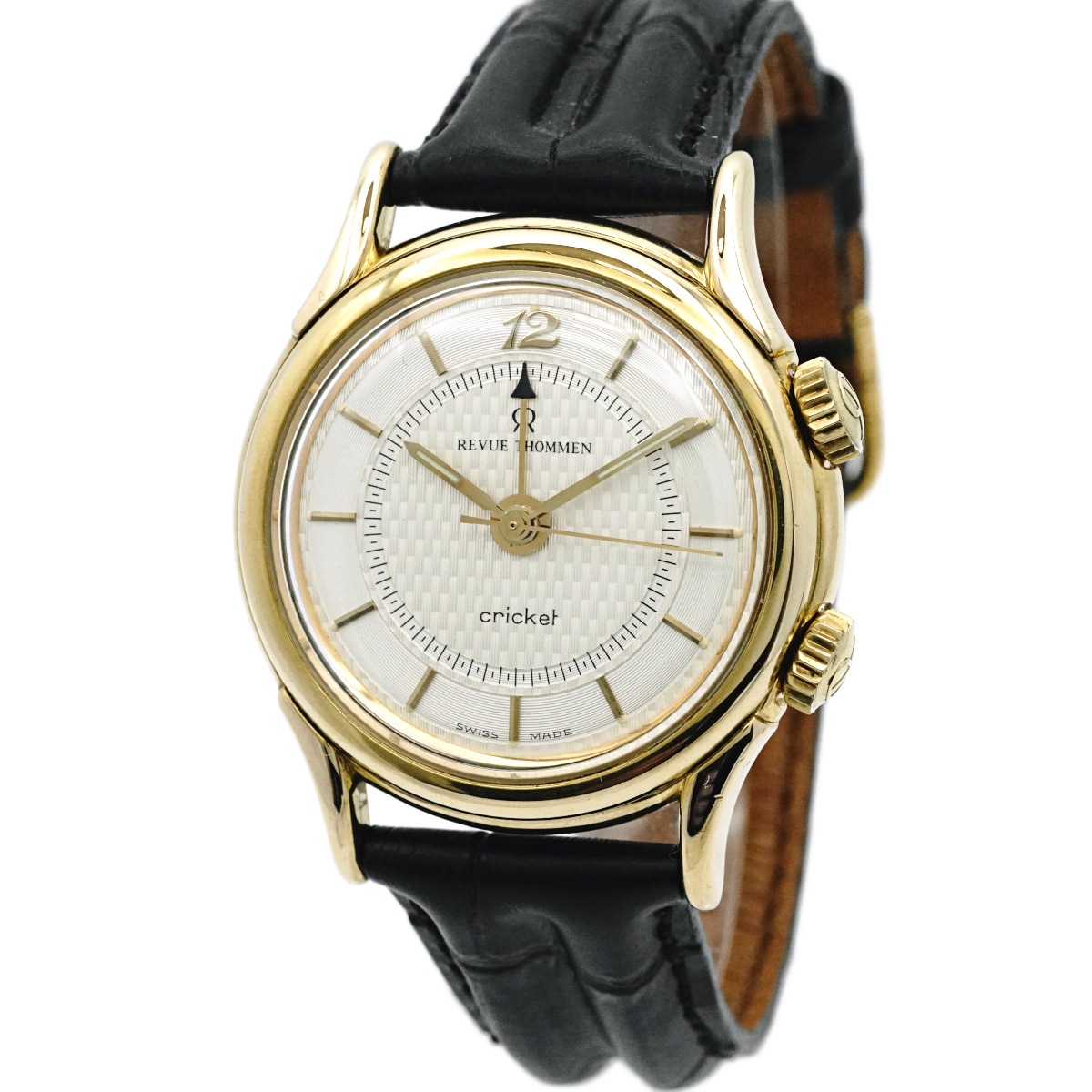 レビュートーメン クリケット 7922001 金メッキ アラーム機能付き Cal.AS1930 17石 手巻 OH済 USED