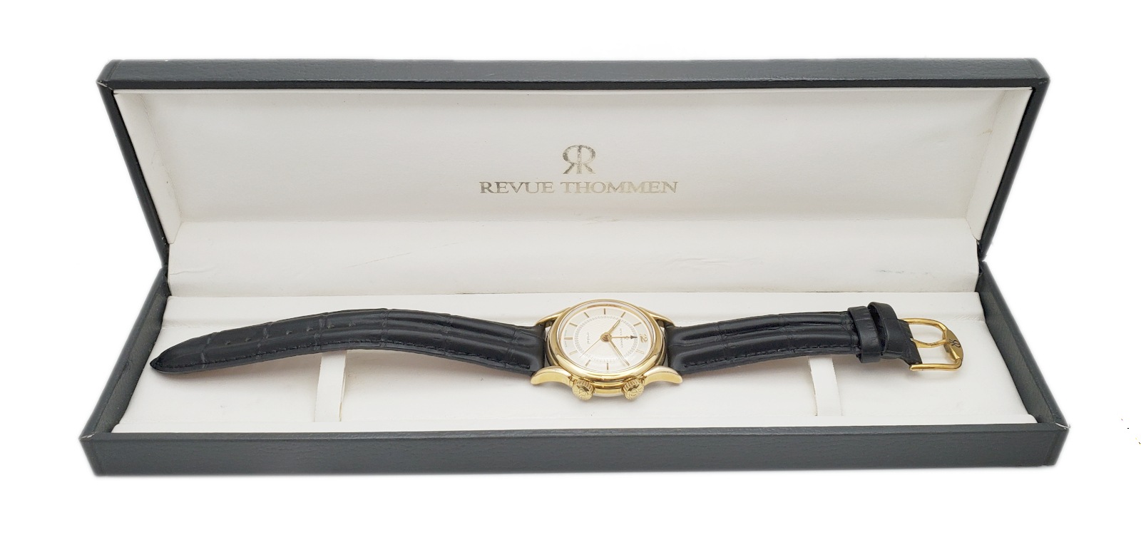 レビュートーメン クリケット 7922001 金メッキ アラーム機能付き Cal.AS1930 17石 手巻 OH済 USED