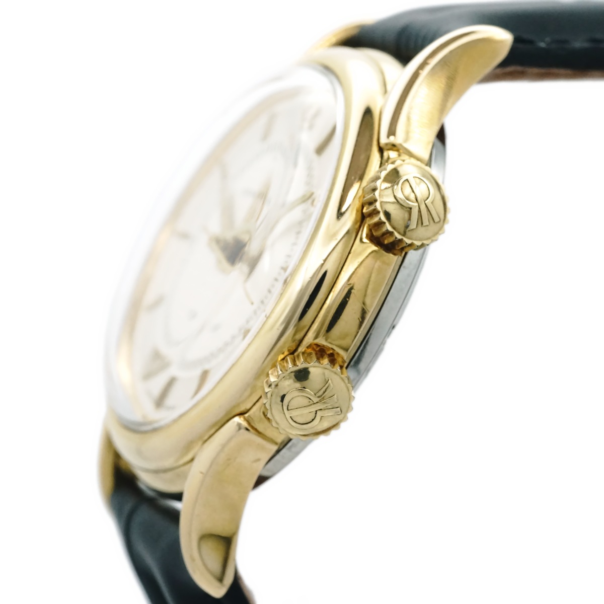 レビュートーメン クリケット 7922001 金メッキ アラーム機能付き Cal.AS1930 17石 手巻 OH済 USED