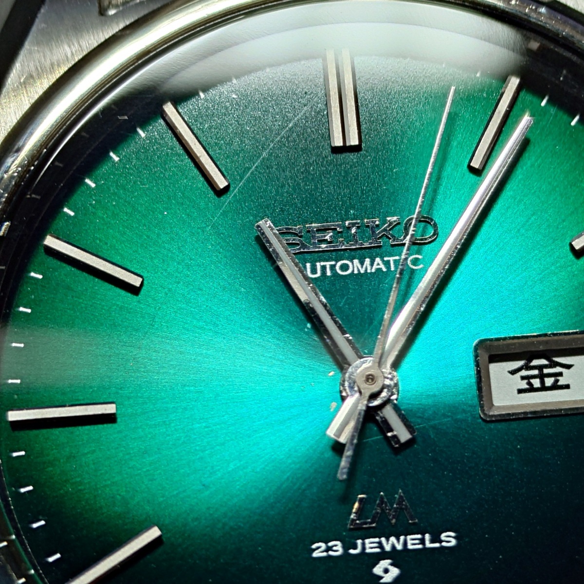 セイコー ロードマチック 5606-8051 グリーン文字盤 スクリューバック 自動巻 OH済 昭和50年/1975年製