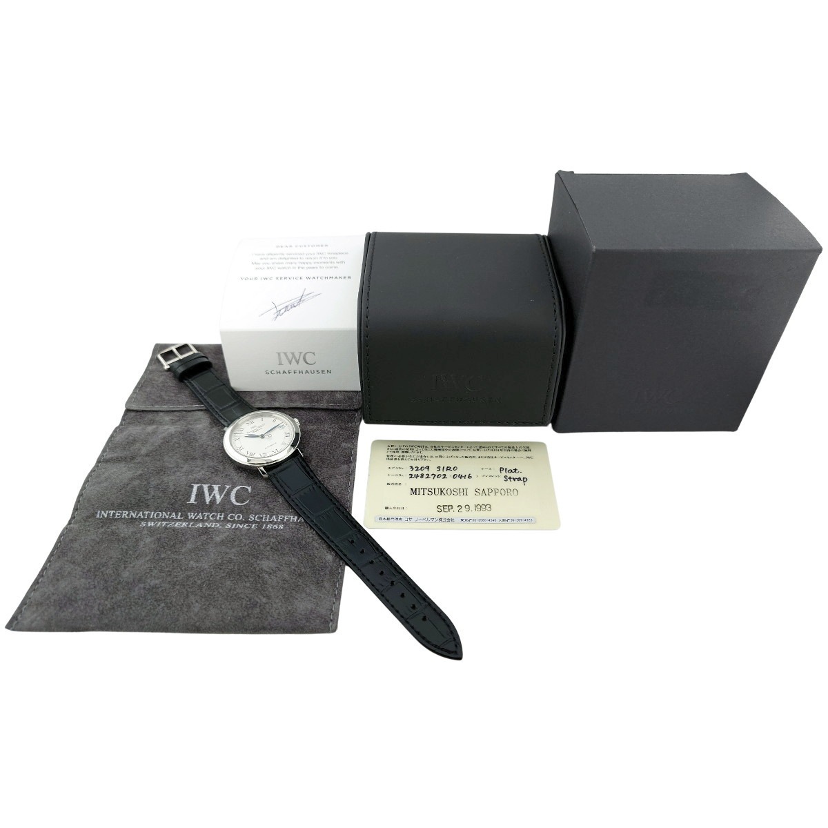 IWC 稀少 プラチナ950(Pt950) ポートフィノ Ref.3209 Cal.889/1搭載 メーカー保証書付き 自動巻 OH済 1993年購入 USED