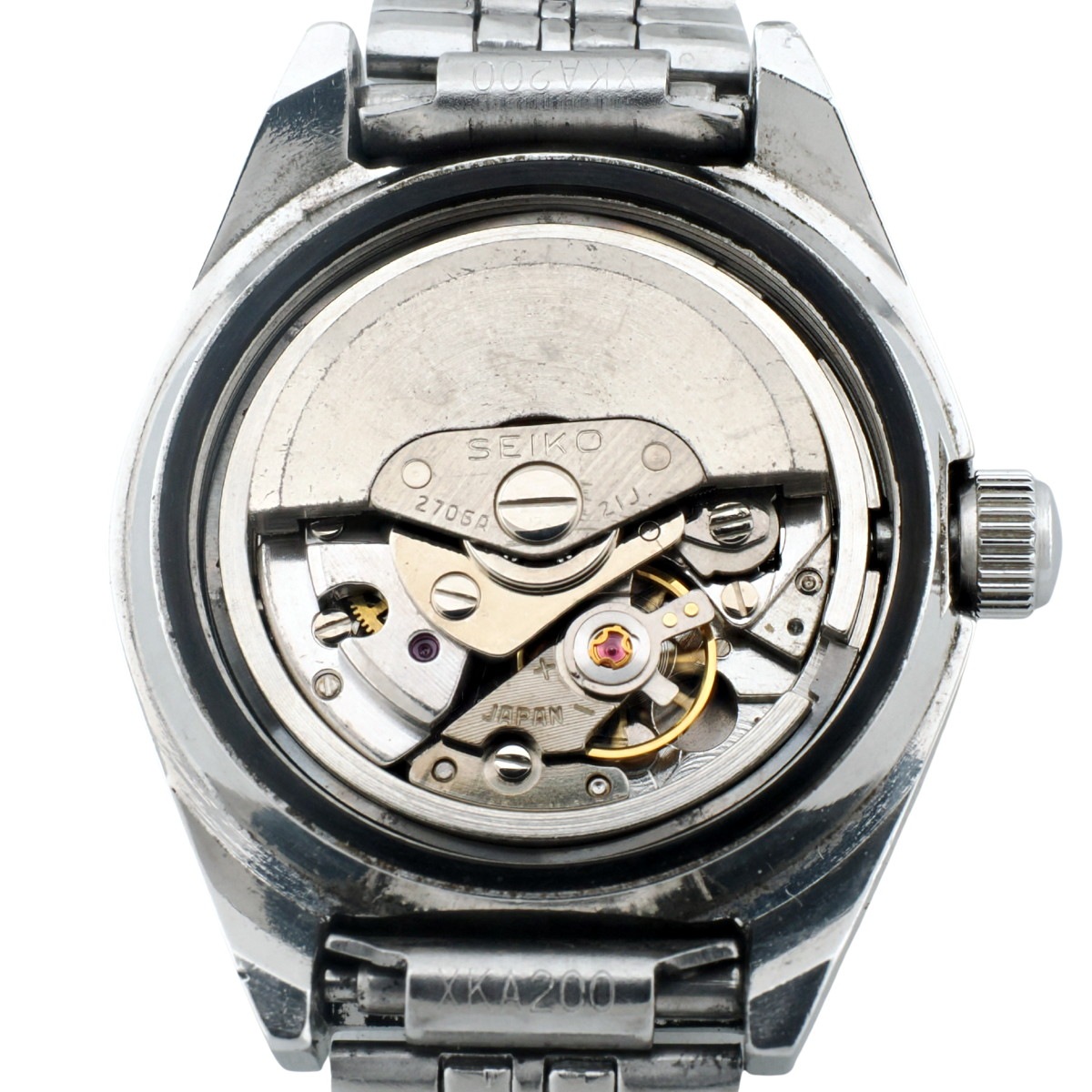 セイコー レディース 2706-0340 カットガラス ブルー文字盤 自動巻 OH