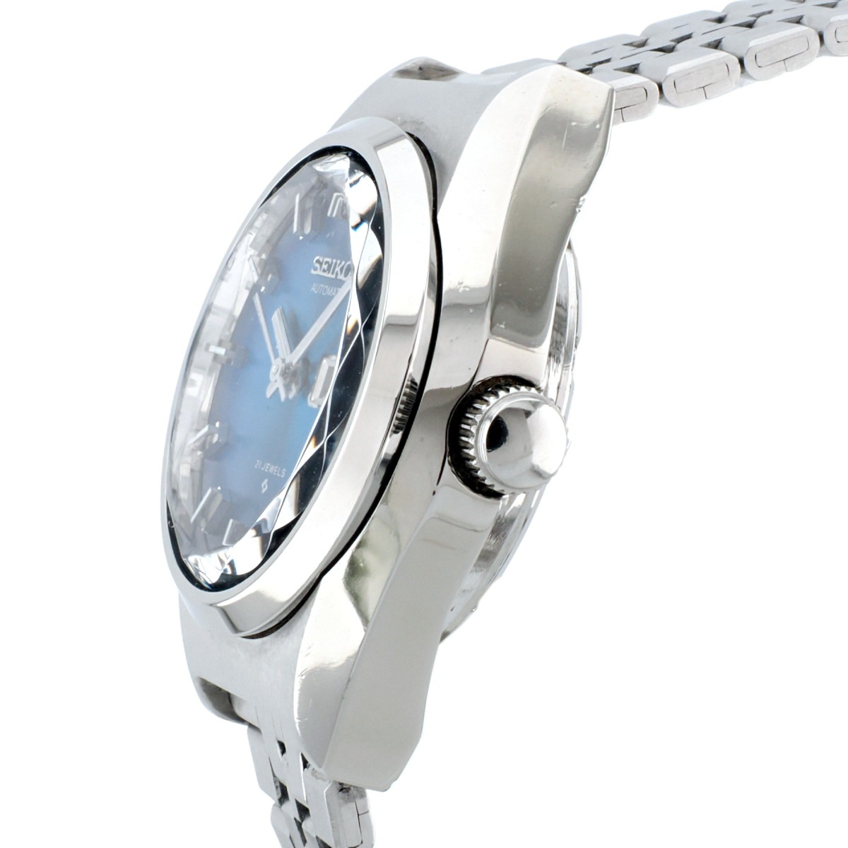 セイコー レディース 2706-0340 カットガラス ブルー文字盤 自動巻 OH済 1975年製(昭和50年)