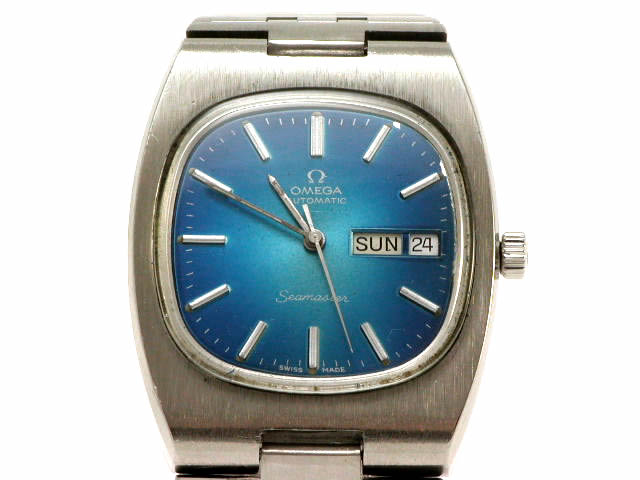 OMEGA オメガ 自動巻 シーマスター tv ブルー seamasterデイト オメガ